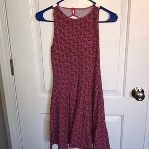 printed pink hollister dress with open back